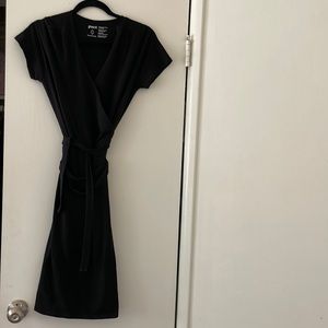 Black wrap dress organic cotton